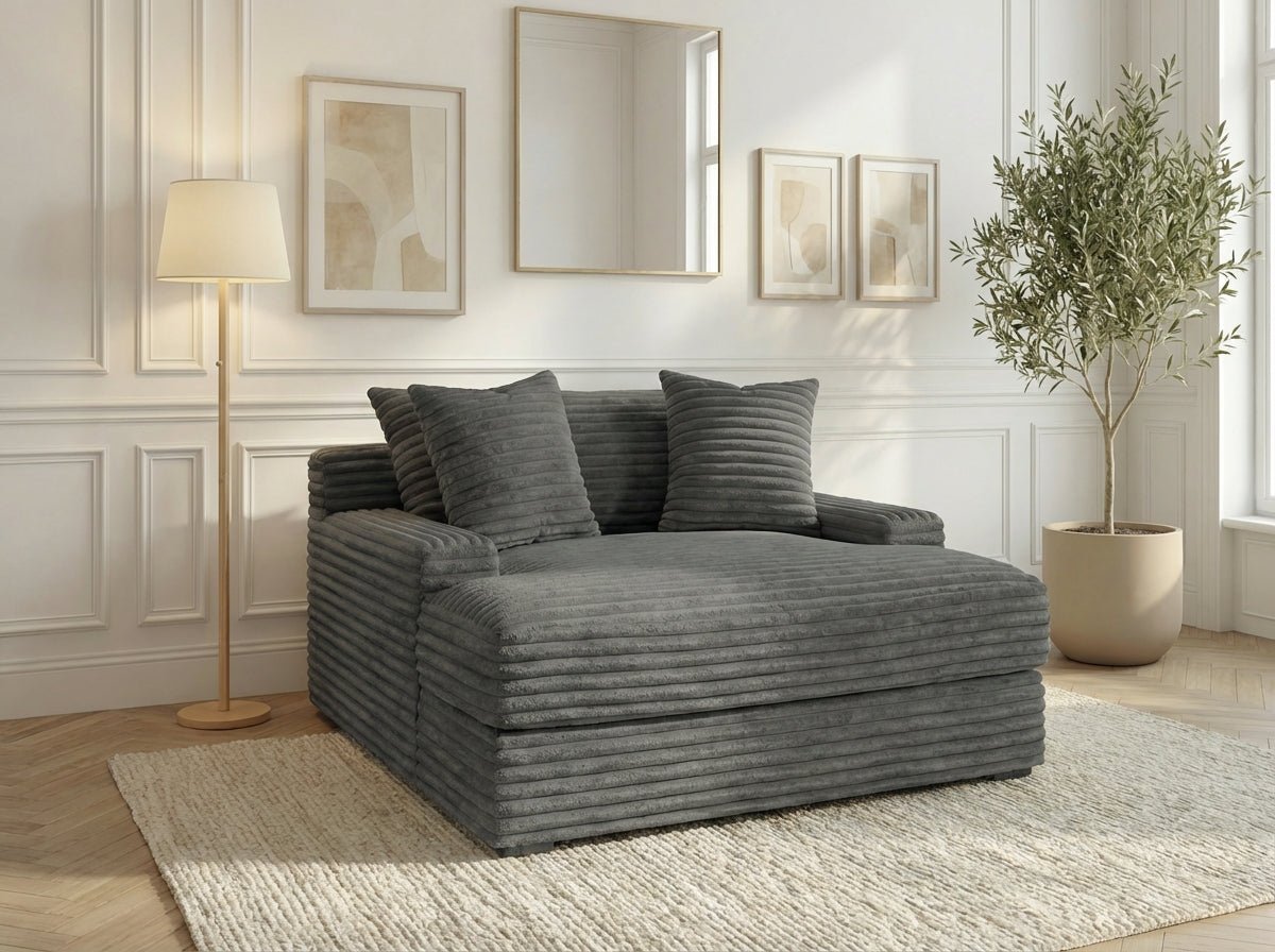 Canapé droit déhoussable 3 places EVA en velours - Trust Industrie - Gris foncé 16 - 