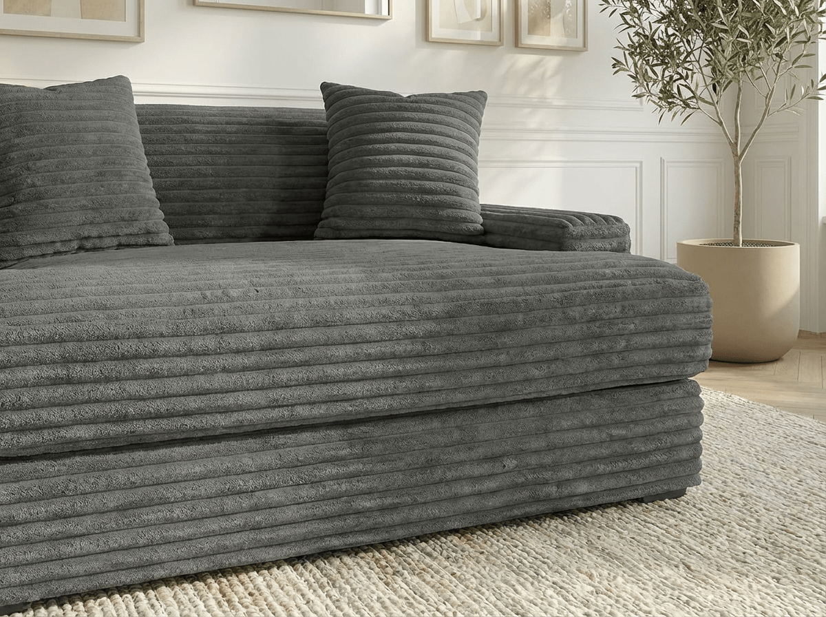 Canapé droit déhoussable 3 places EVA en velours - Trust Industrie - Gris foncé 16 - 