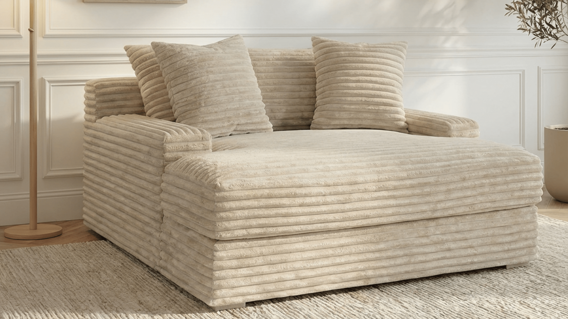 Canapé droit déhoussable 3 places EVA en velours - Trust Industrie - Beige 29 - 