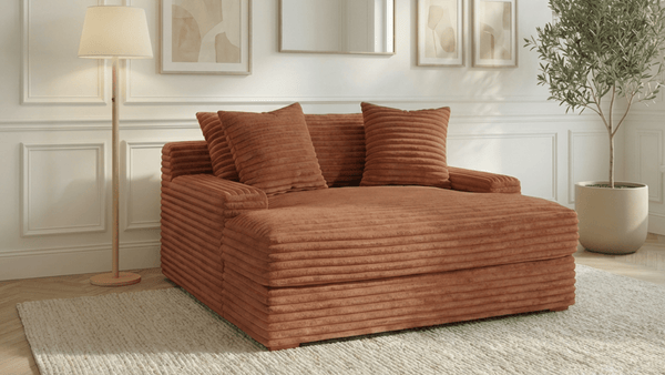 Canapé droit déhoussable 3 places EVA en velours - Trust Industrie - Terracotta 44 - 