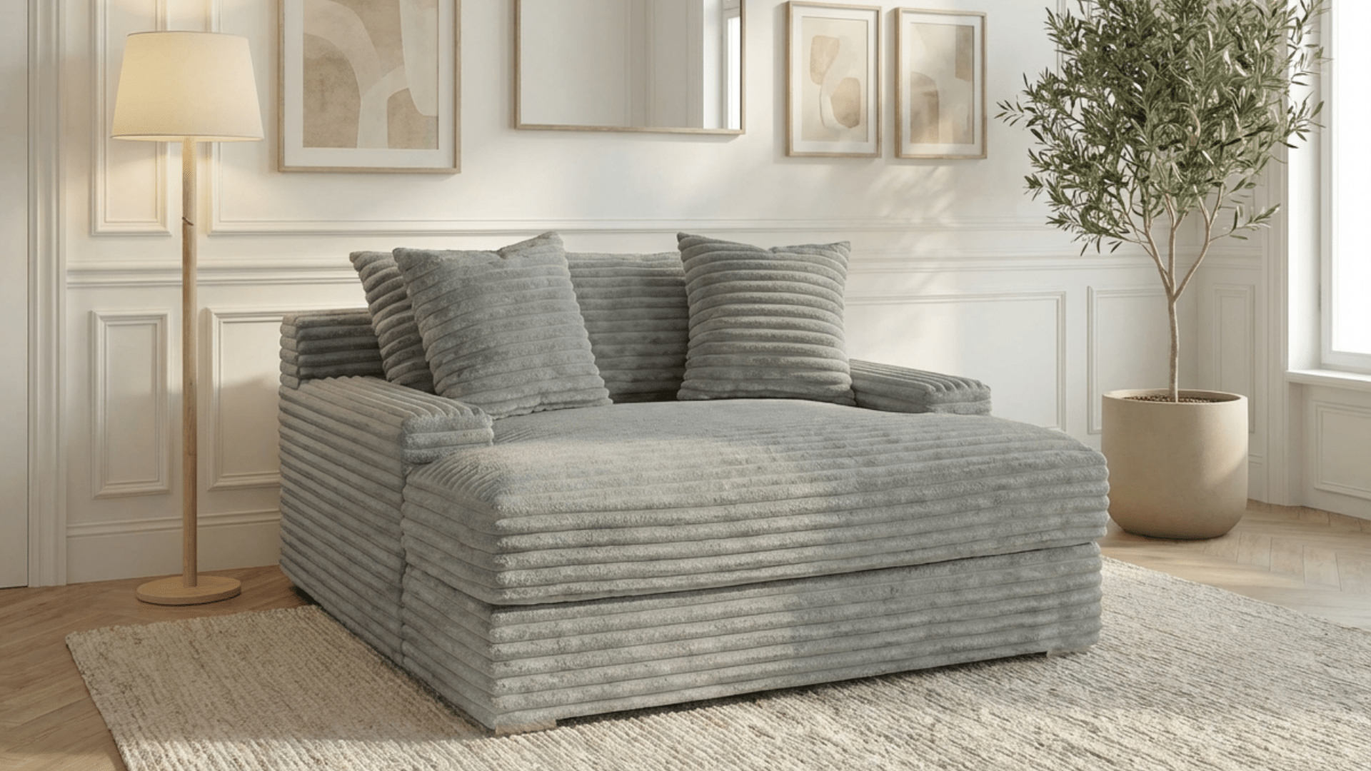 Canapé droit déhoussable 3 places EVA en velours - Trust Industrie - Gris 07 - 