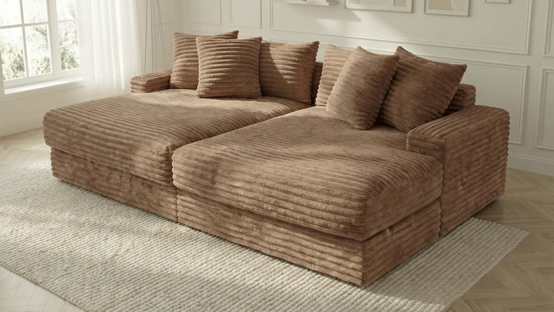 taupe / L. 250 x l. 170 cm