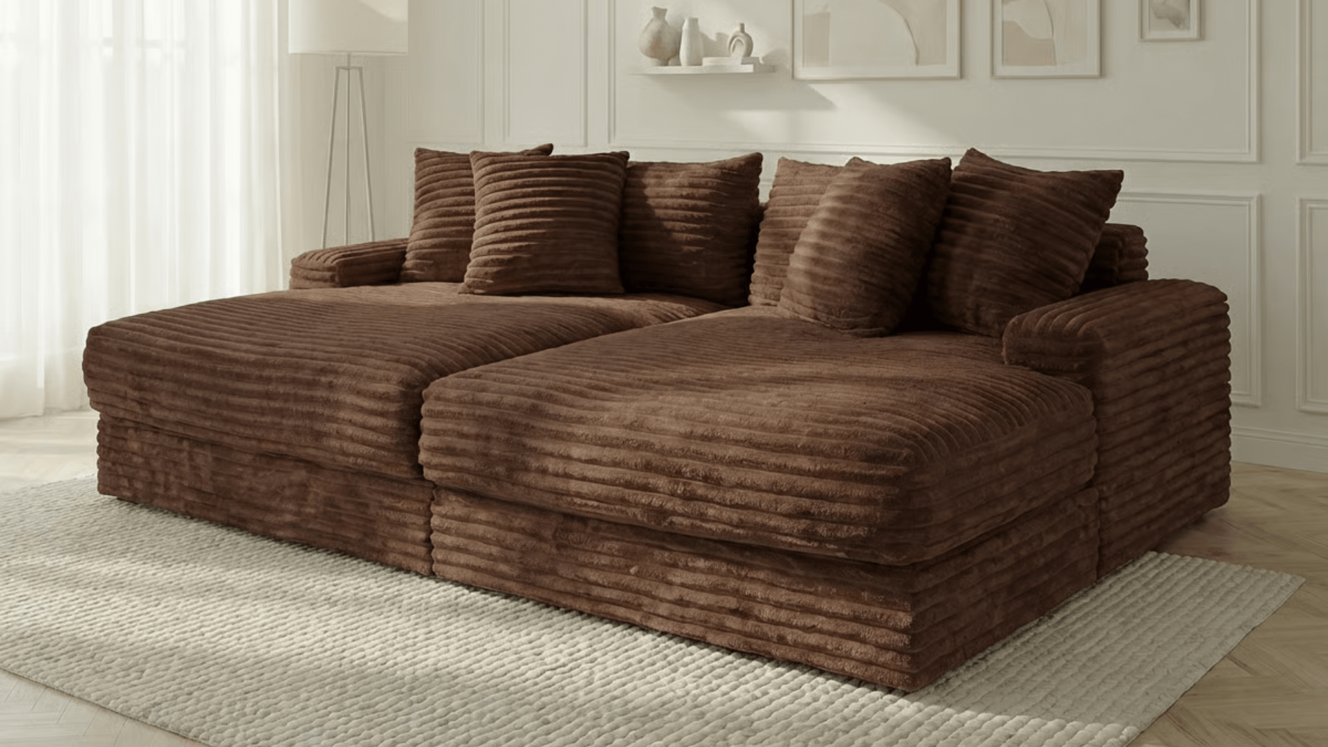 marron / L. 250 x l. 170 cm