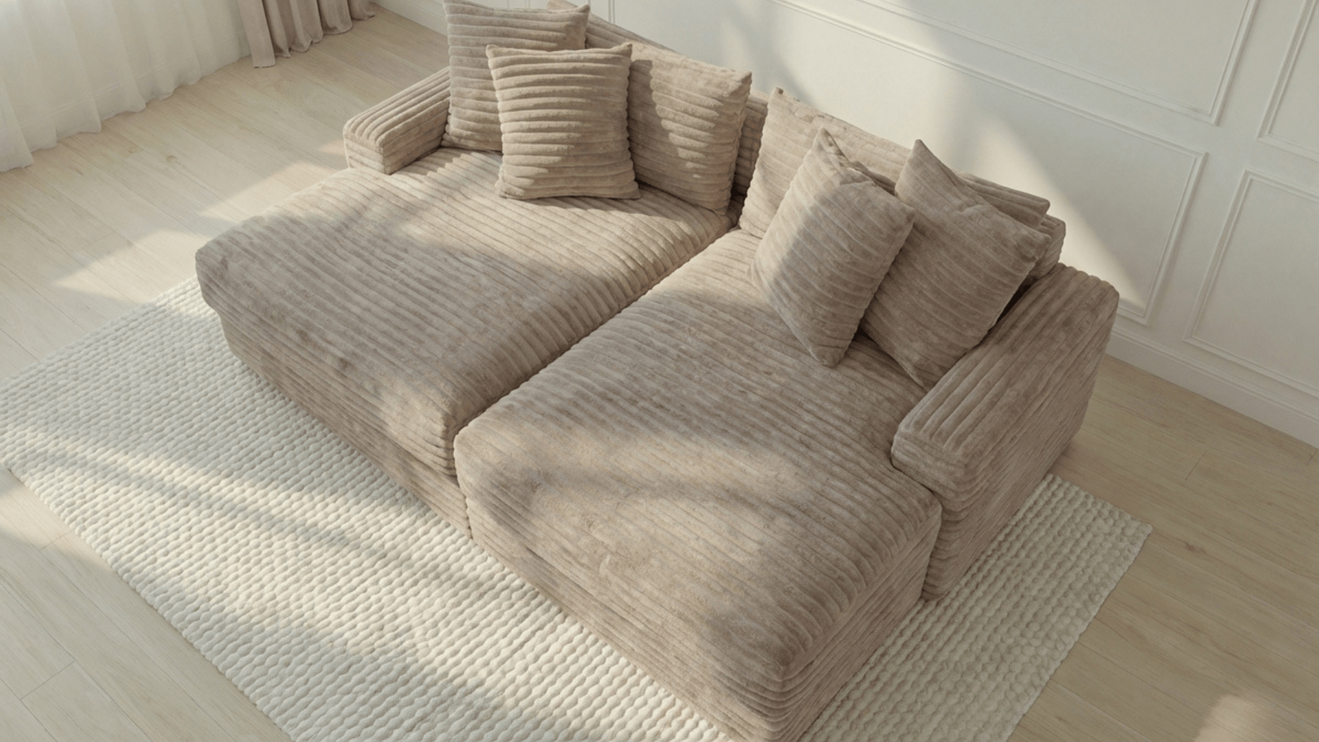 Taupe clair / L. 250 x l. 170 cm