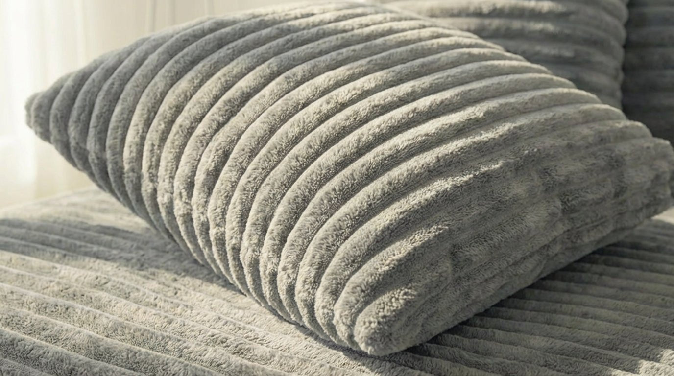 Canapé droit déhoussable 5 places EVA XXL en velours - TRUST INDUSTRIE - Gris 07 - 