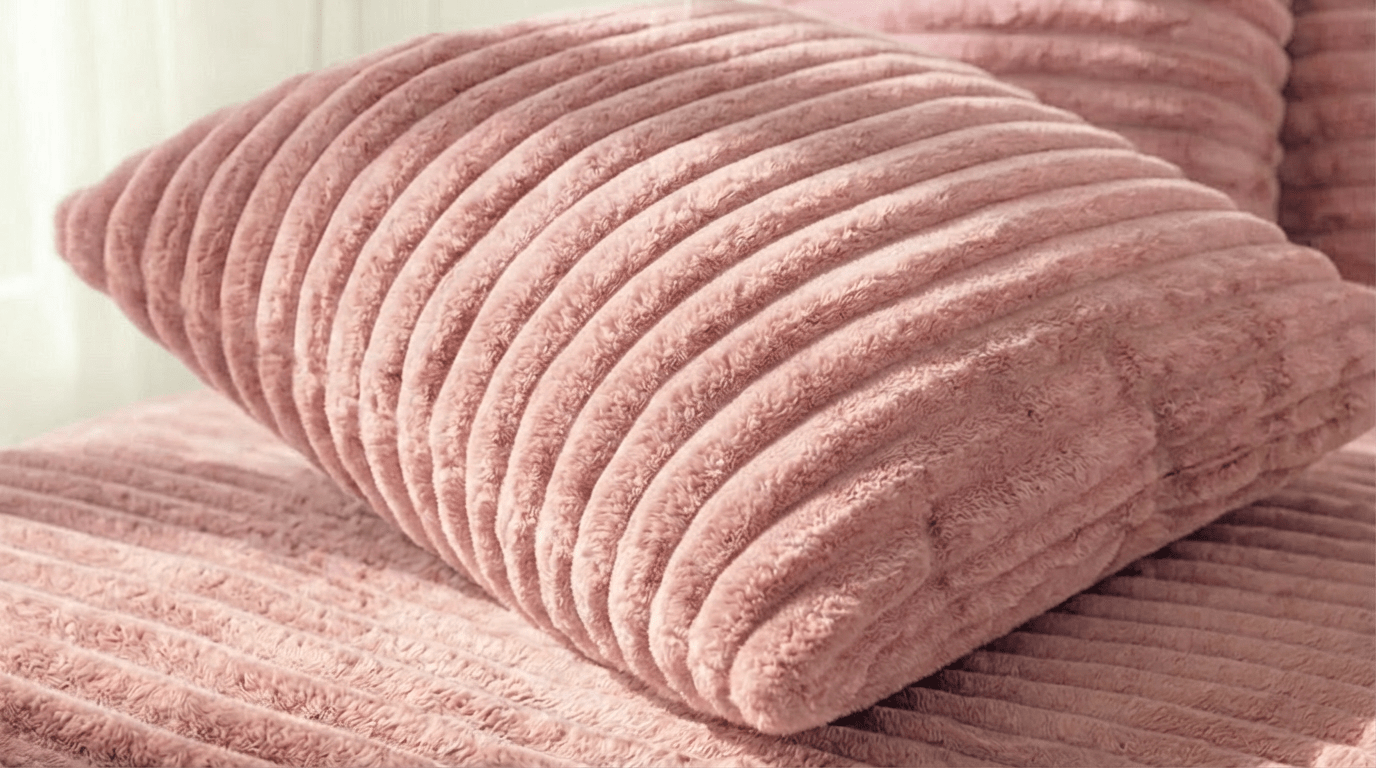 Canapé droit déhoussable 5 places EVA XXL en velours - TRUST INDUSTRIE - Rose 91 - 