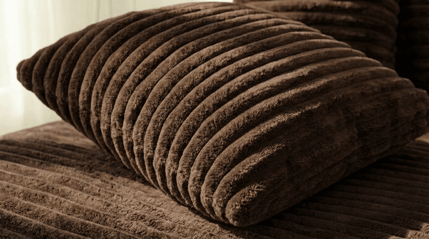 Canapé droit déhoussable 5 places EVA XXL en velours - TRUST INDUSTRIE - Marron 45 - 