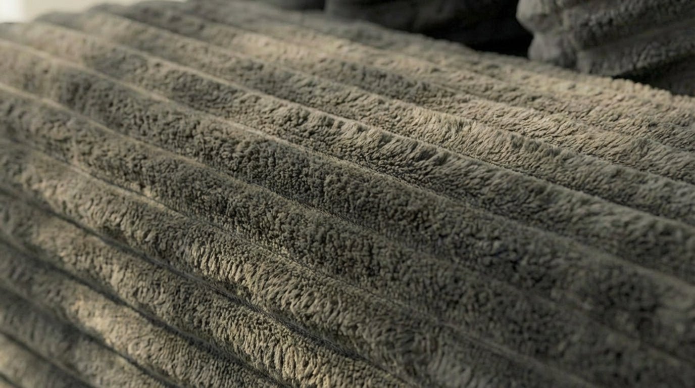 Canapé droit déhoussable 5 places EVA XXL en velours - TRUST INDUSTRIE - Gris foncé 16 - 