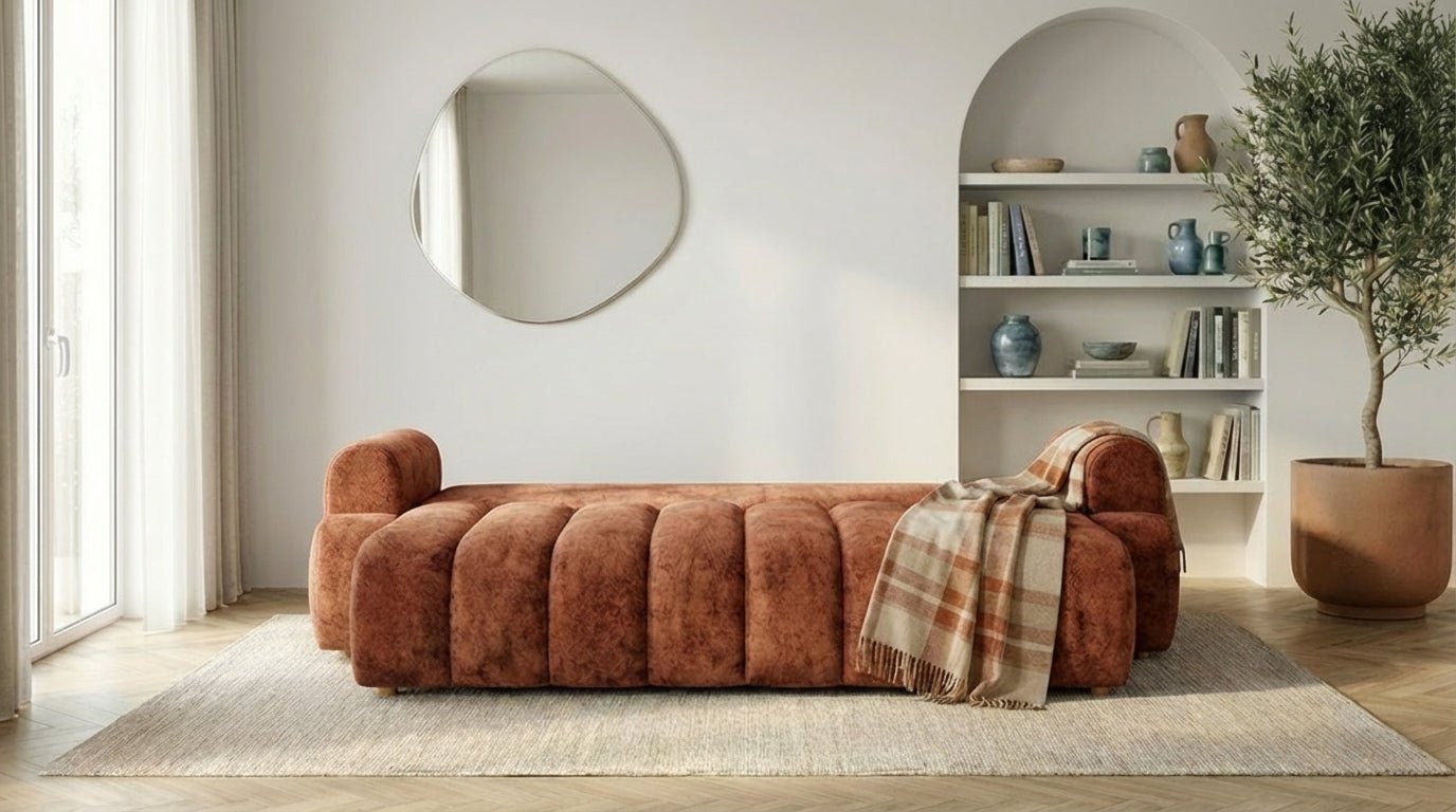 Canapé droit MAYO 3 places en tissu - TRUST INDUSTRIE - Terracotta 44 - 