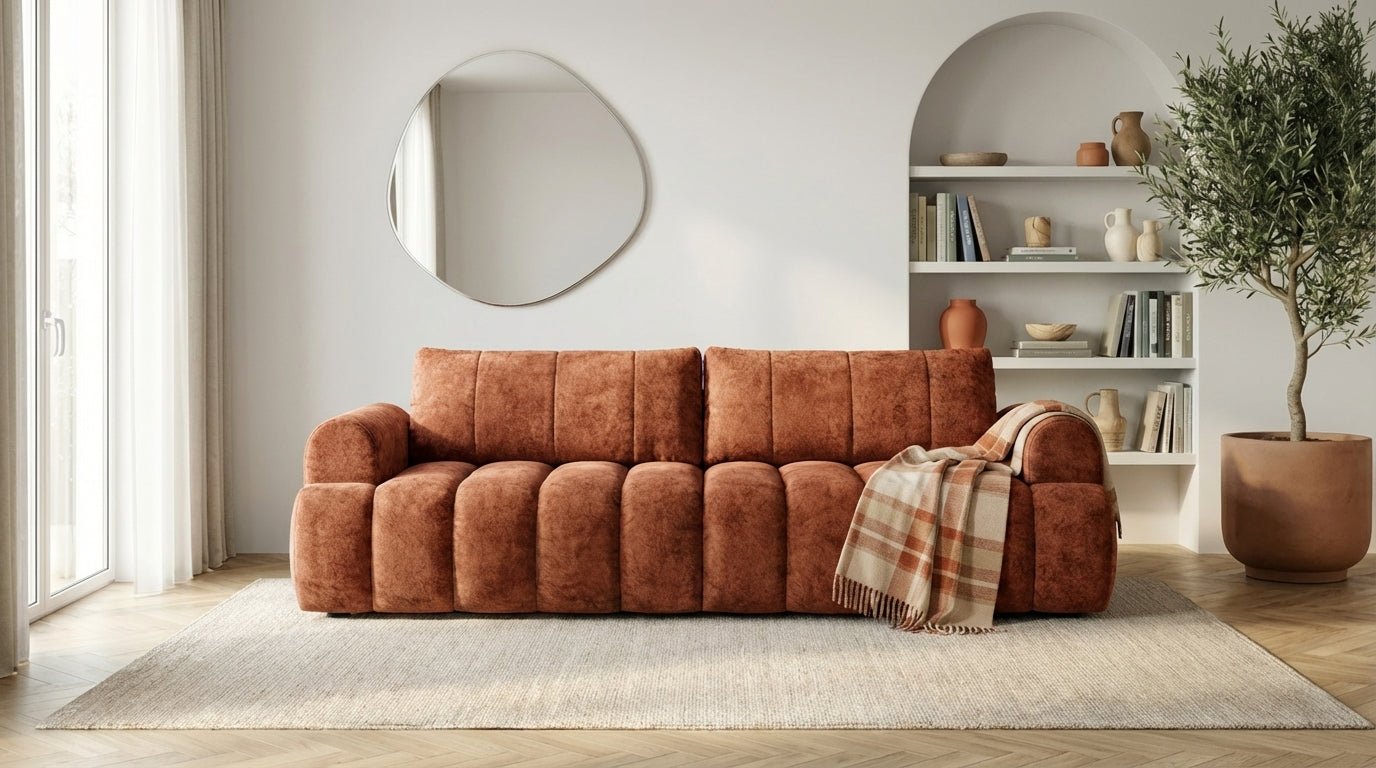 Canapé droit MAYO 3 places en tissu - TRUST INDUSTRIE - Terracotta 44- 