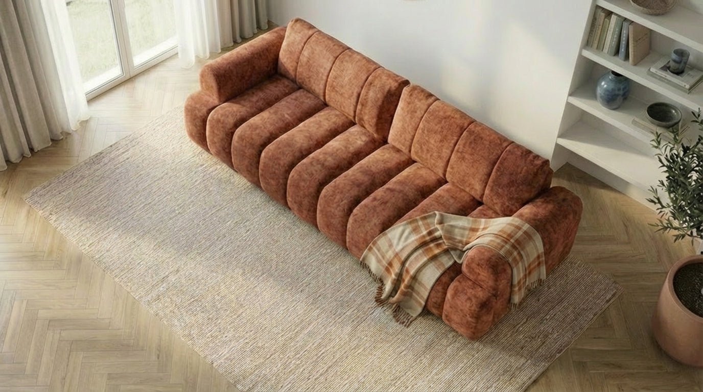 Canapé droit MAYO 3 places en tissu - TRUST INDUSTRIE - Terracotta 44 - 