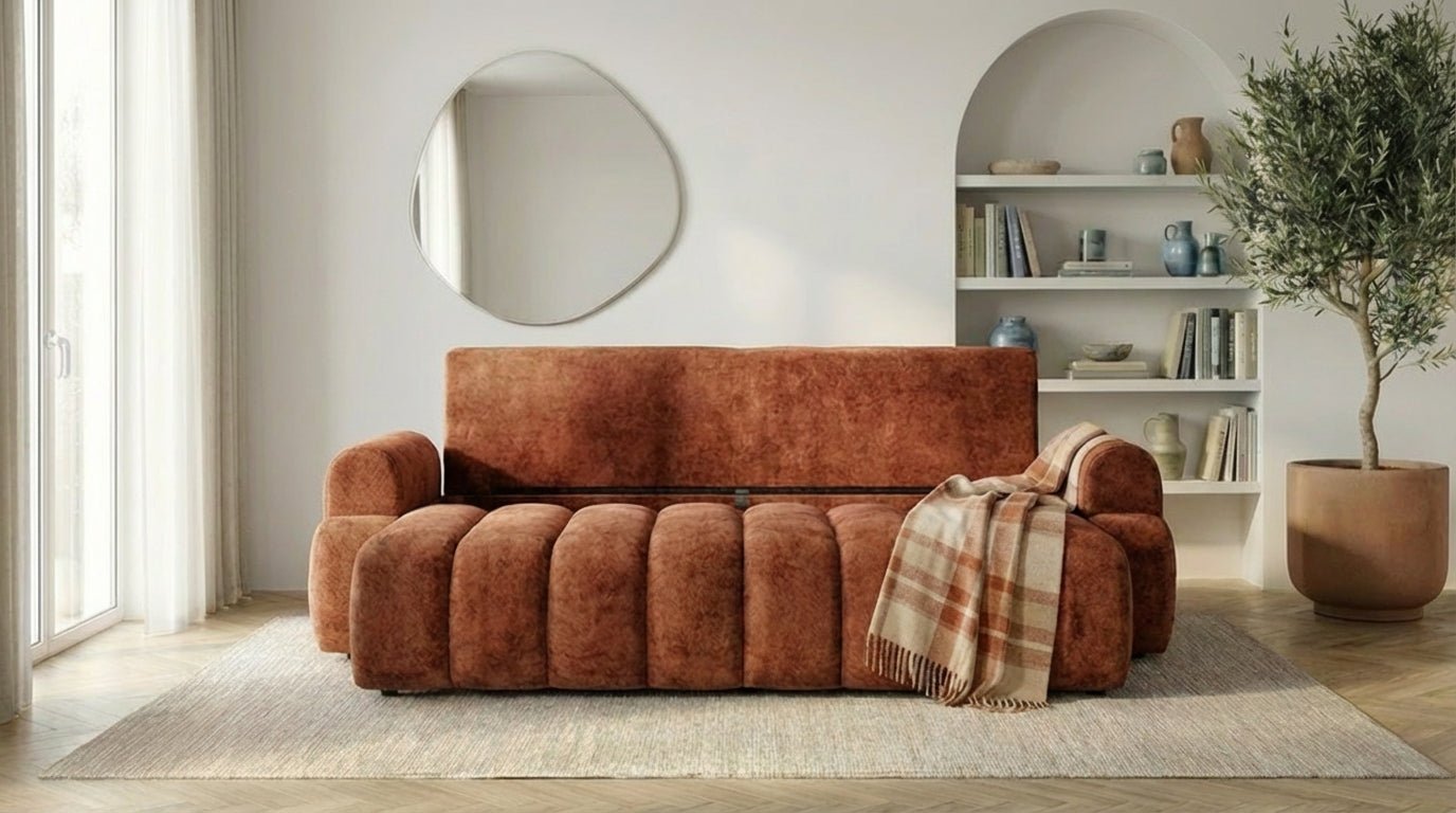 Canapé droit MAYO 3 places en tissu - TRUST INDUSTRIE - Terracotta 44 - 