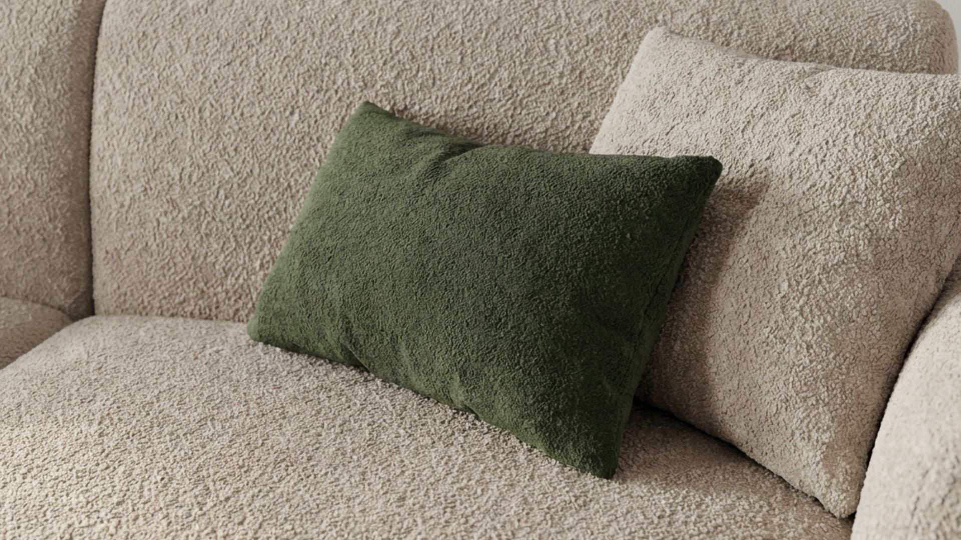 Canapé panoramique 7 places KENT tissu velours - Trust Industrie - Beige - droit