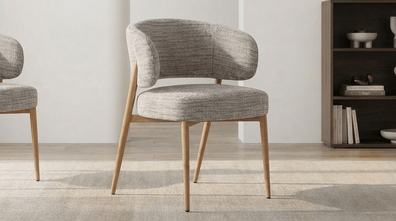 Chaise FUJI design en tissu avec accoudoirs - TRUST INDUSTRIE - Umber - 