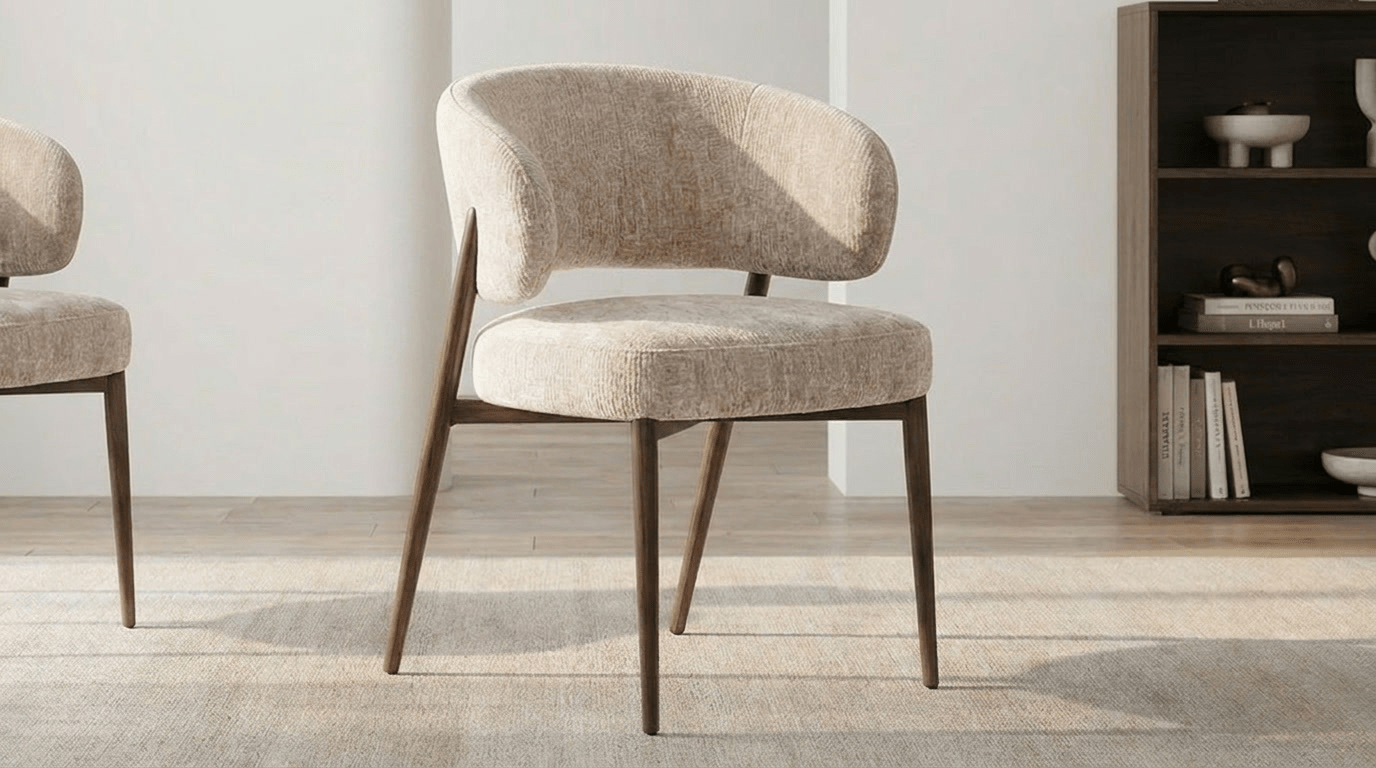 Chaise FUJI design en tissu avec accoudoirs - TRUST INDUSTRIE - Umber - 