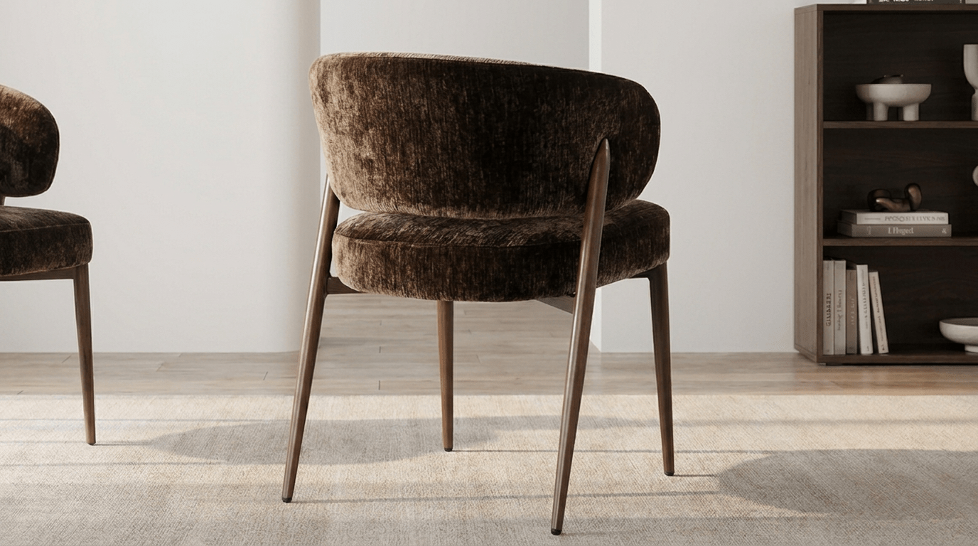 Chaise FUJI design en tissu avec accoudoirs - TRUST INDUSTRIE - Umber - 