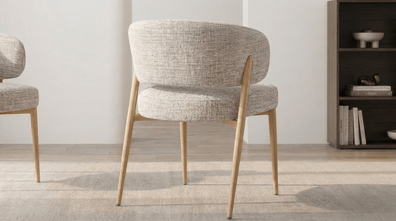 Chaise FUJI design en tissu avec accoudoirs - TRUST INDUSTRIE - Umber - 