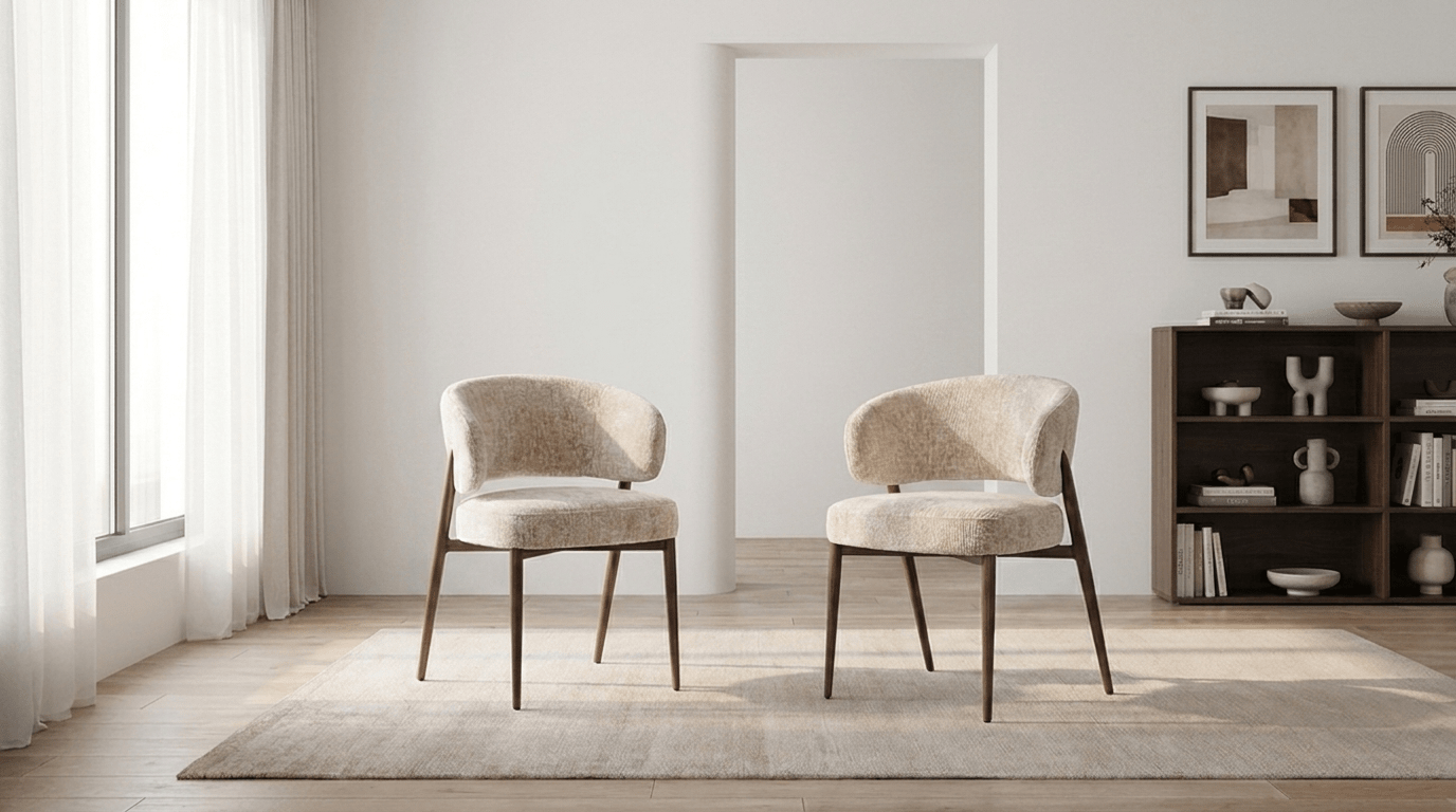 Chaise FUJI design en tissu avec accoudoirs - TRUST INDUSTRIE - Umber - 