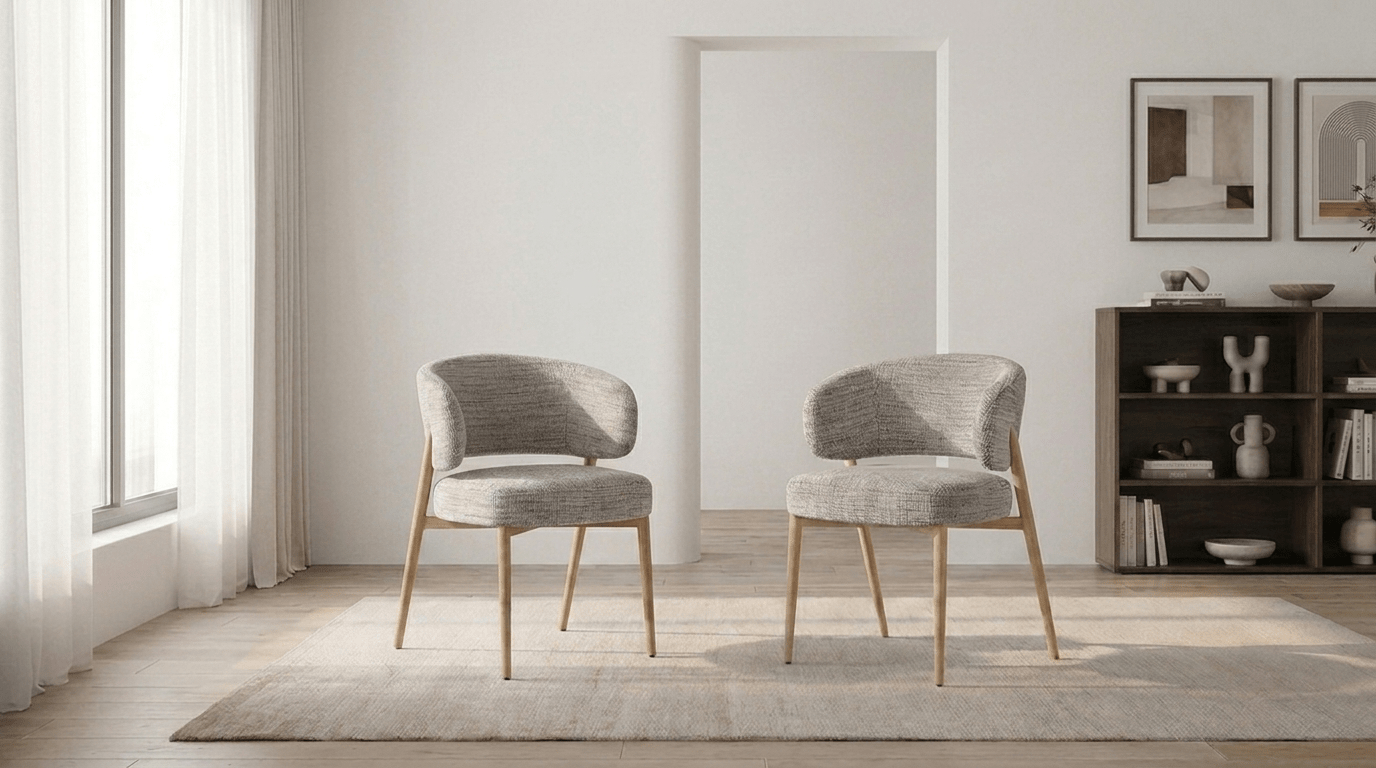 Chaise FUJI design en tissu avec accoudoirs - TRUST INDUSTRIE - Umber - 