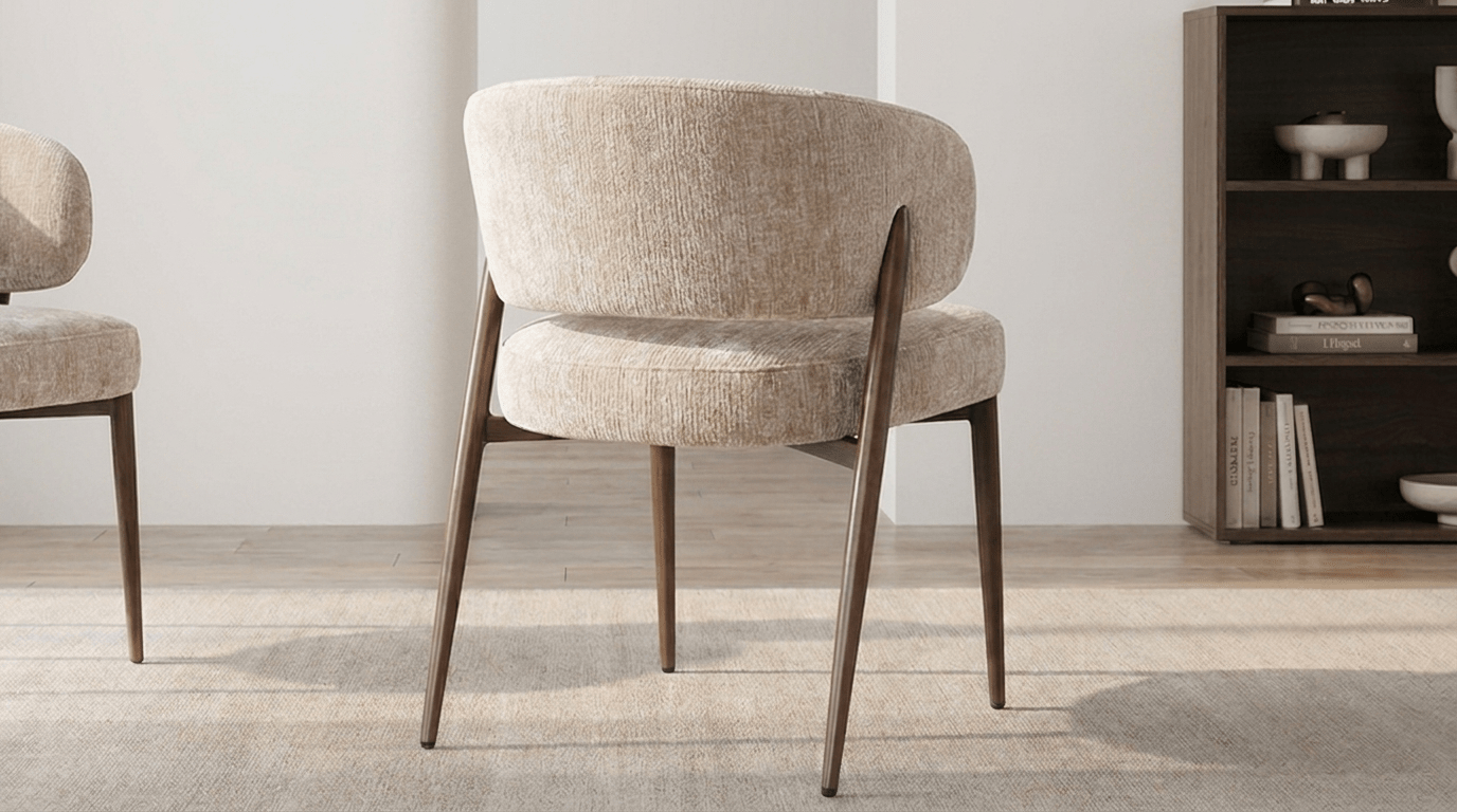 Chaise FUJI design en tissu avec accoudoirs - TRUST INDUSTRIE - Umber - 