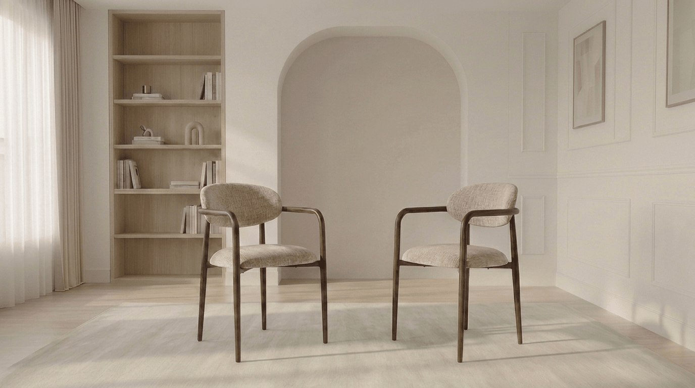 Chaise SAKE design avec accoudoirs - TRUST INDUSTRIE - Tan - 