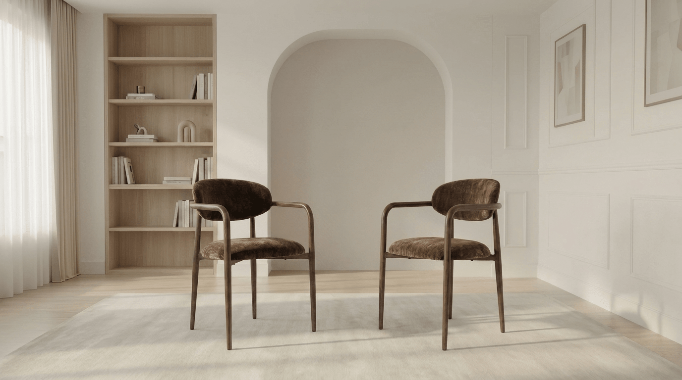 Chaise SAKE design avec accoudoirs - TRUST INDUSTRIE - Umber - 