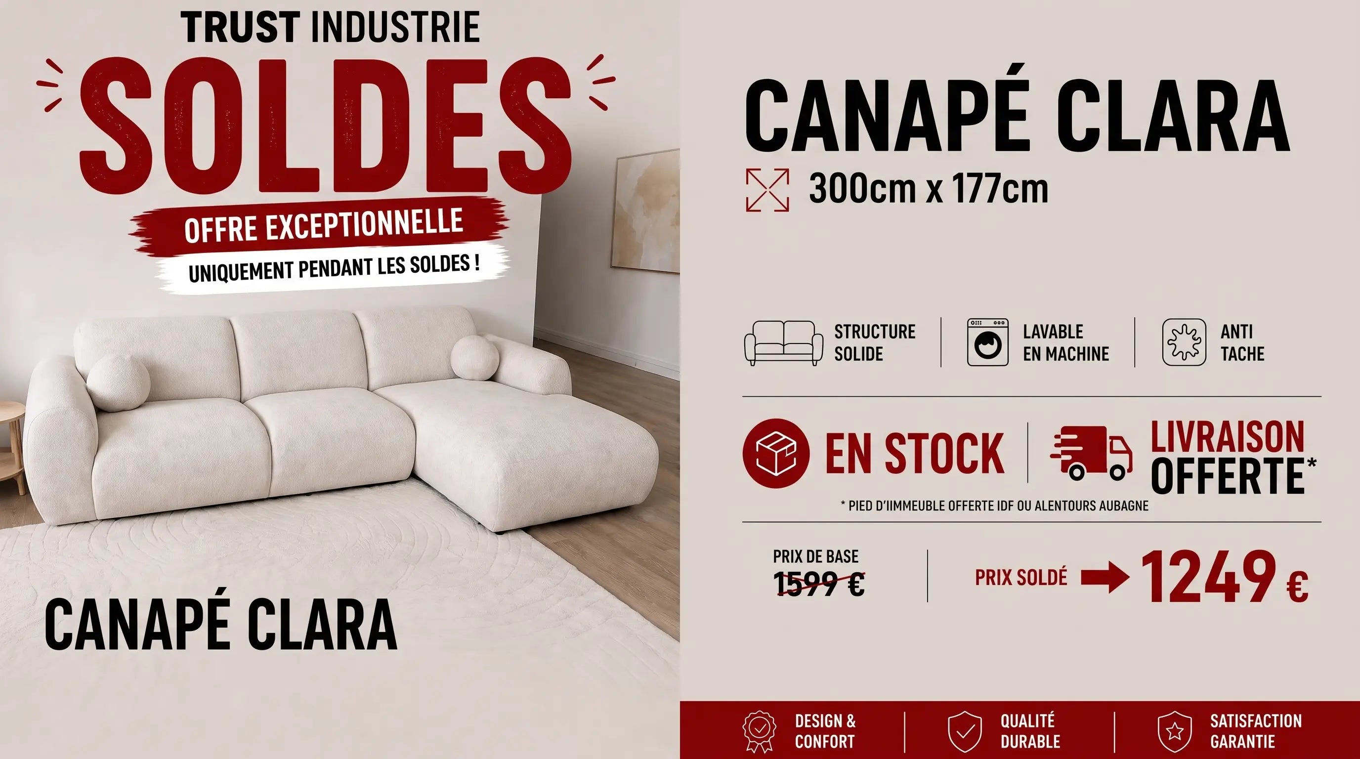 Canapé d’angle CLARA