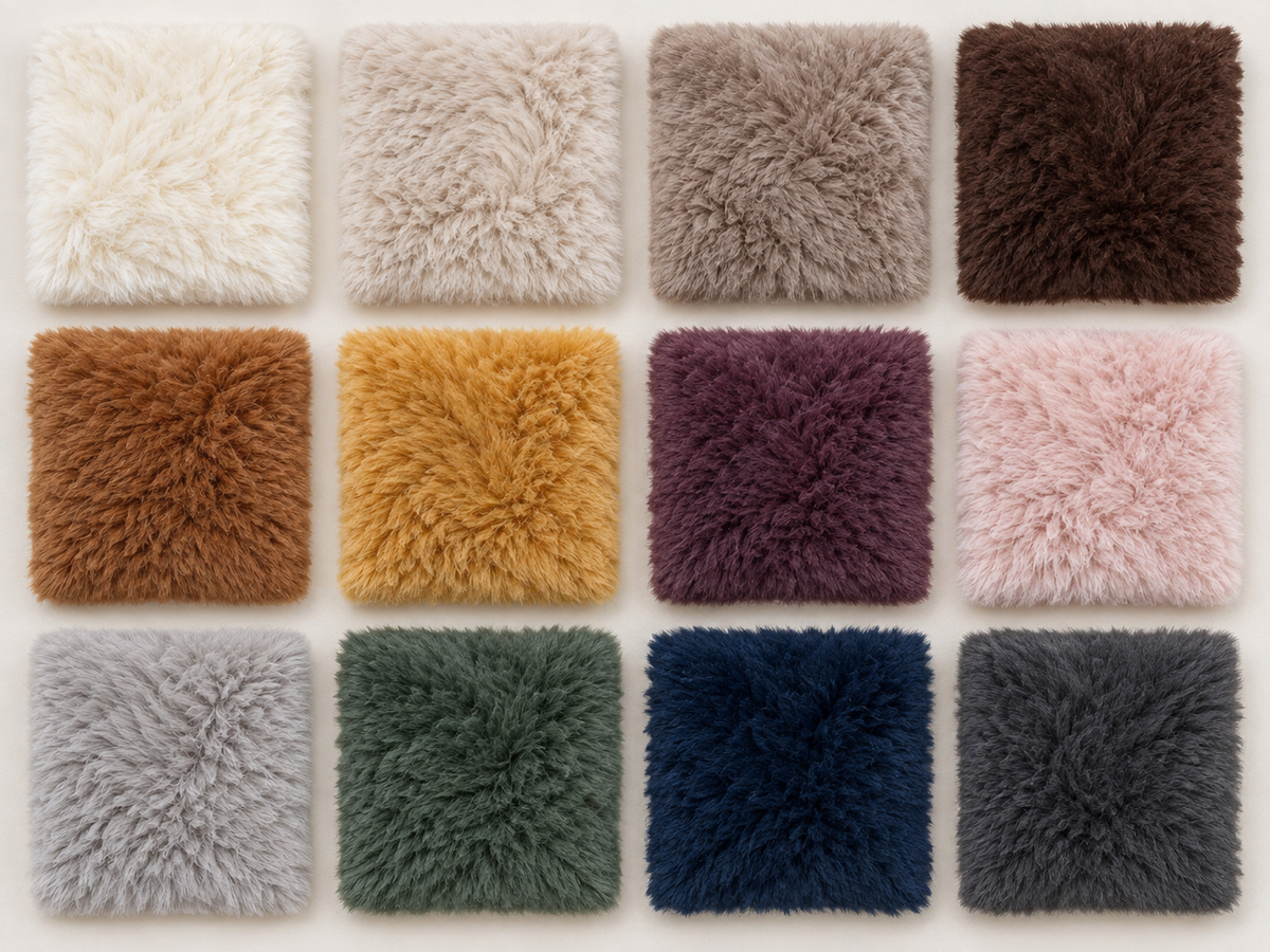 Aperçu des échantillons de tissu doudou et de leurs teintes