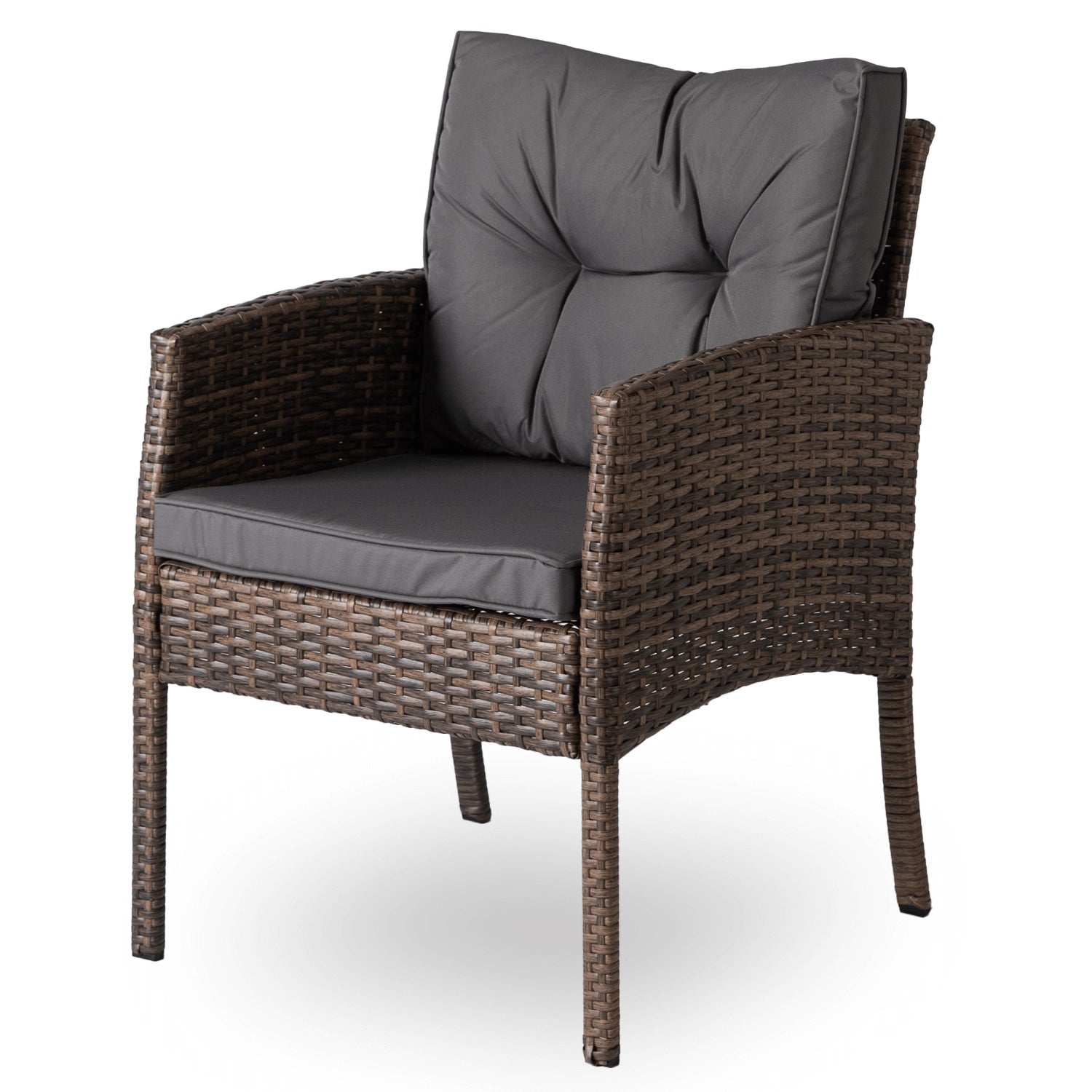 Ensemble de jardin ATLANTA en résine tressée avec table rectangulaire en verre - TRUST INDUSTRIE - Marron - 