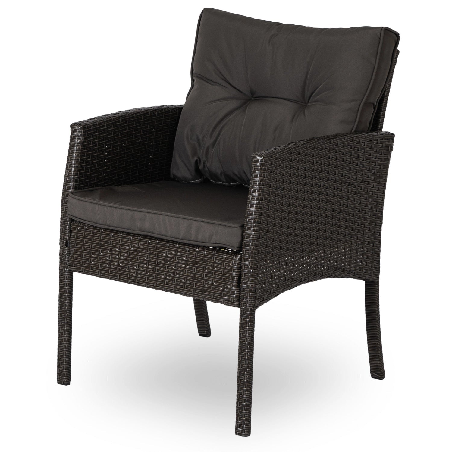 Ensemble de jardin ATLANTA en résine tressée avec table rectangulaire en verre - TRUST INDUSTRIE - Marron - 