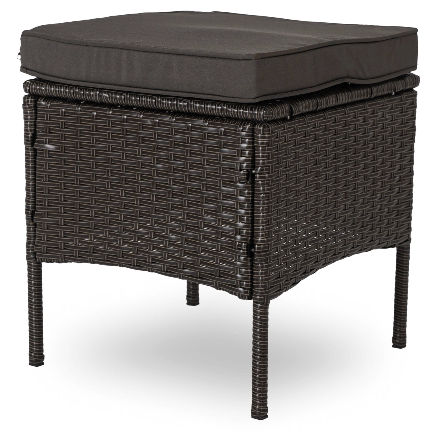 Ensemble de jardin ATLANTA en résine tressée avec table rectangulaire en verre - TRUST INDUSTRIE - Marron - 