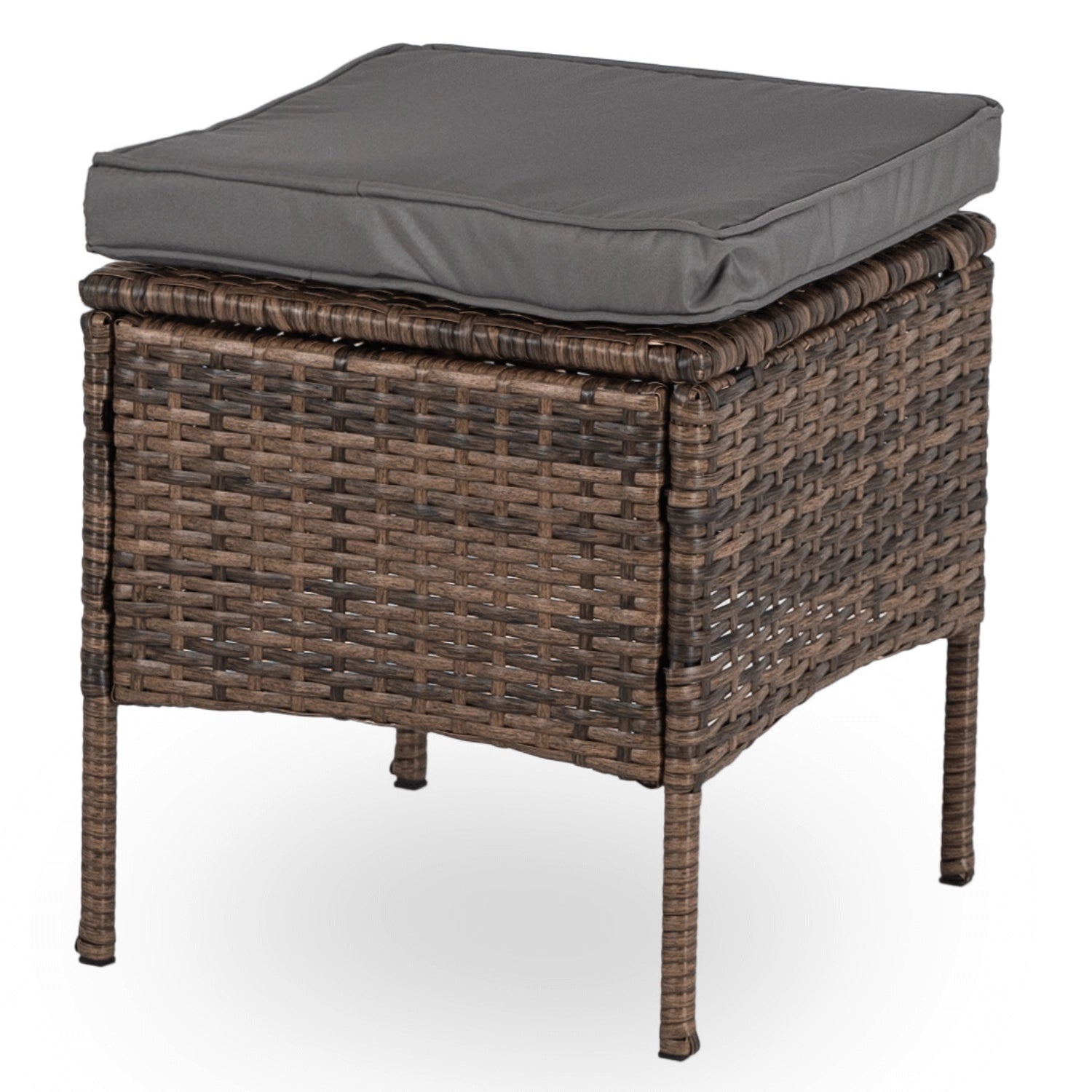 Ensemble de jardin ATLANTA en résine tressée avec table rectangulaire en verre - TRUST INDUSTRIE - Marron - 