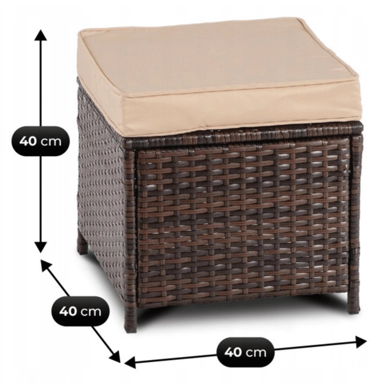 Ensemble de jardin DALLAS en résine tressée avec table rectangulaire en verre - TRUST INDUSTRIE - Beige - 