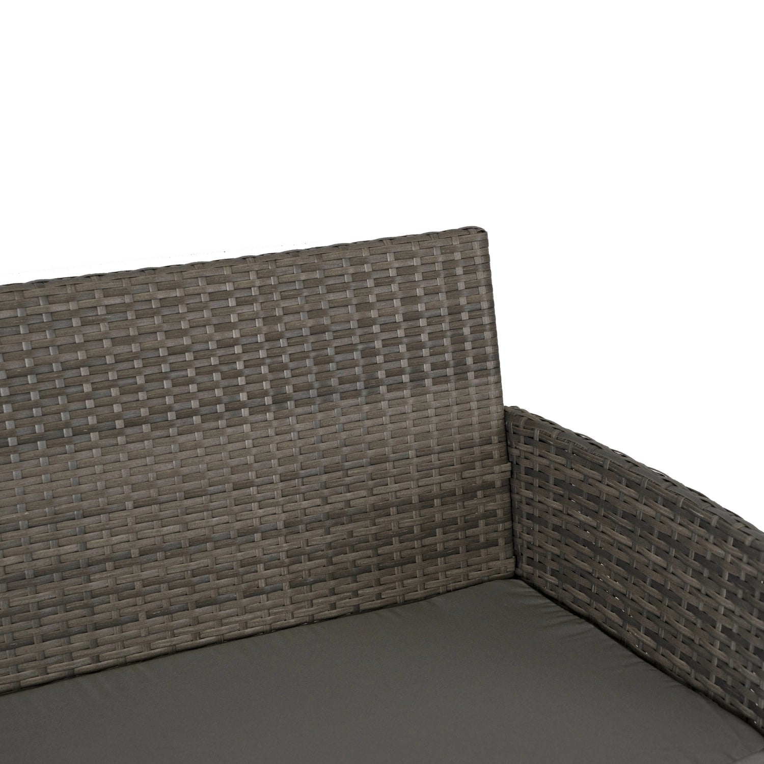 Ensemble de jardin MISSISSIPI en résine tressée avec table rectangulaire en verre - TRUST INDUSTRIE - Gris - 