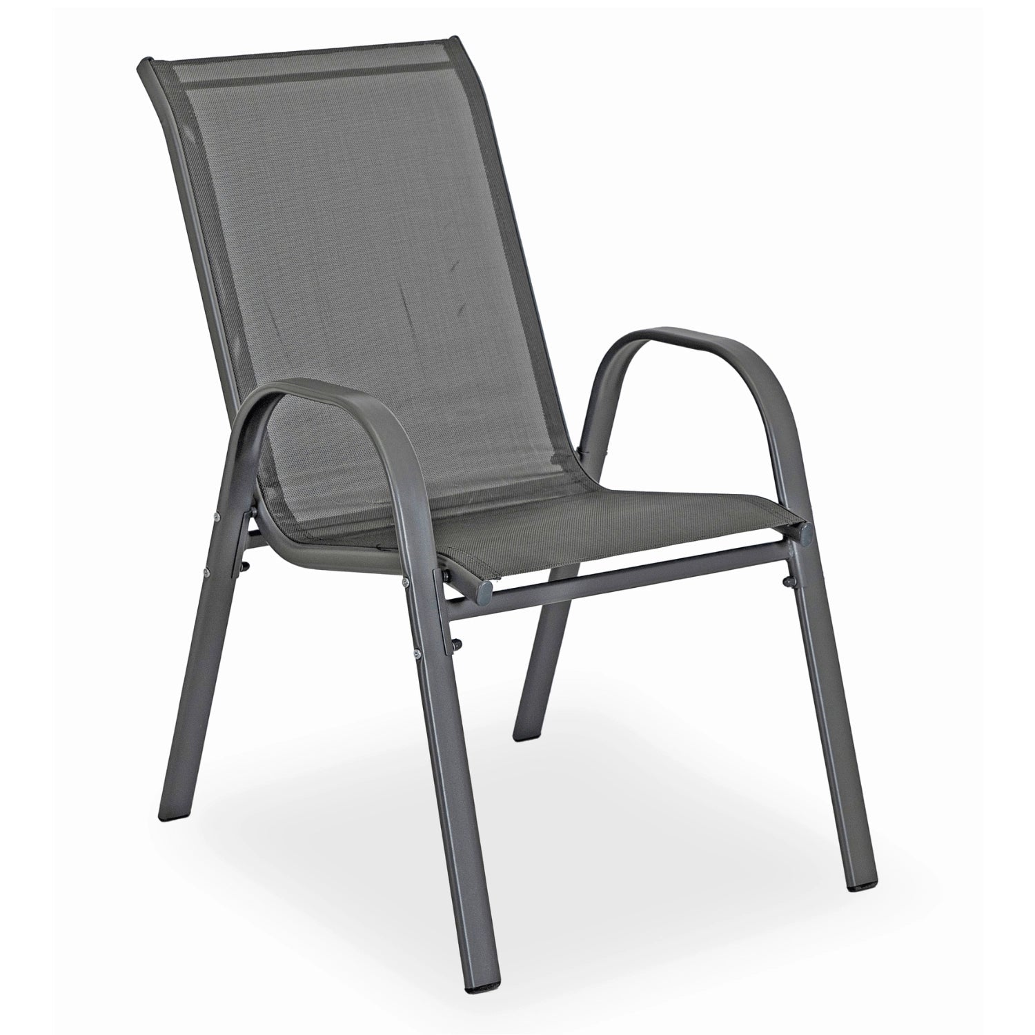 Ensemble de jardin NEBRASKA gris en métal avec table en verre et parasol - TRUST INDUSTRIE - 