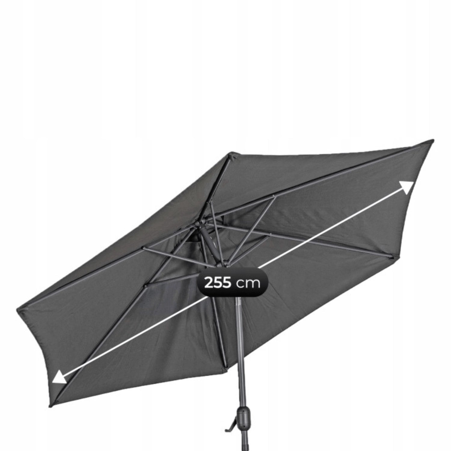 Ensemble de jardin NEBRASKA gris en métal avec table en verre et parasol - TRUST INDUSTRIE - 