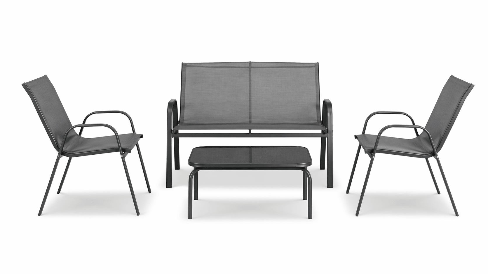 Ensemble de mobilier de jardin MINNESOTA - TRUST INDUSTRIE - Gris - 