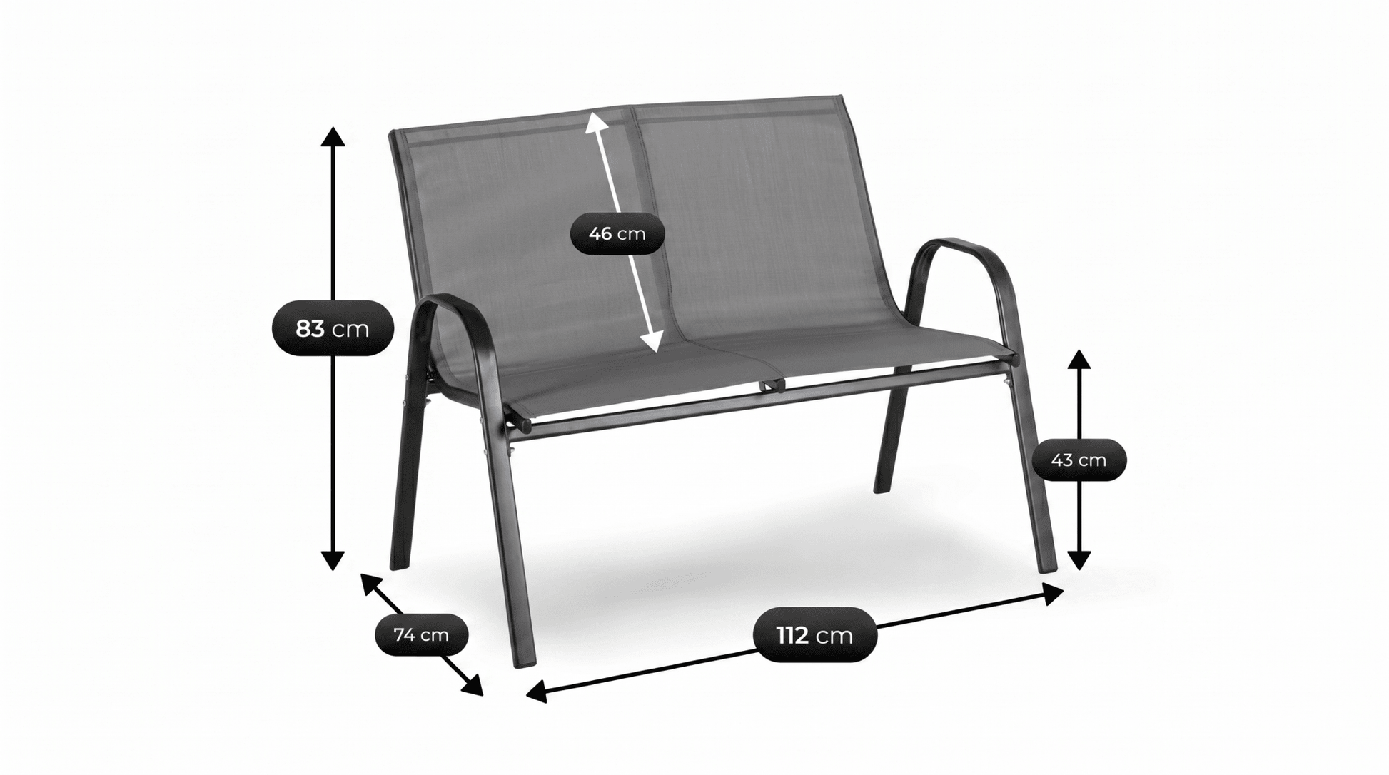 Ensemble de mobilier de jardin MINNESOTA - TRUST INDUSTRIE - Gris - 
