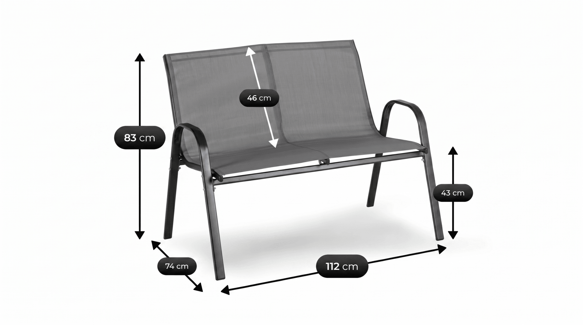 Ensemble de mobilier de jardin MINNESOTA - TRUST INDUSTRIE - Gris - 