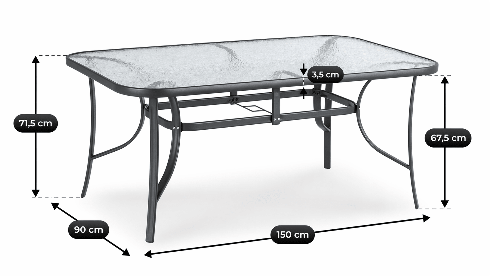 Ensemble de mobilier de jardin noir LIBERTY - TRUST INDUSTRIE - 