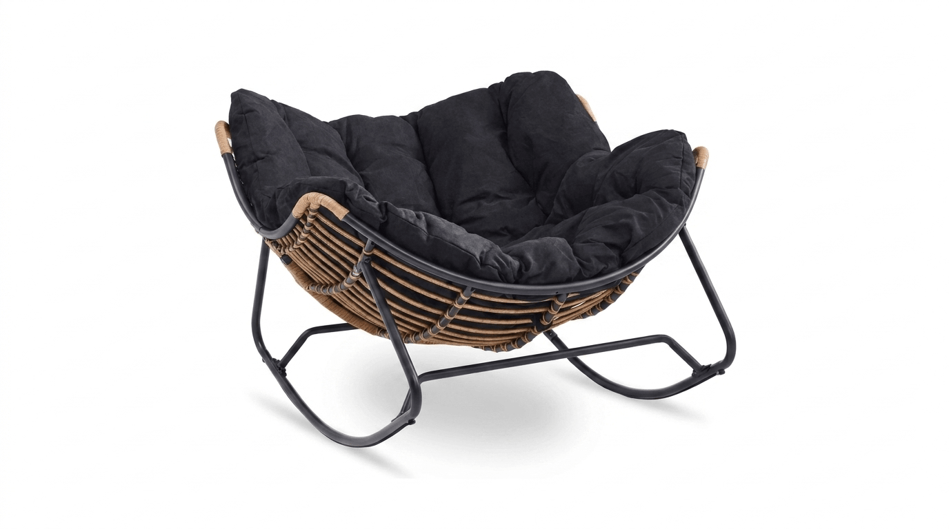 Fauteuil à bascule ELTON – design cocooning - TRUST INDUSTRIE - Noir - 