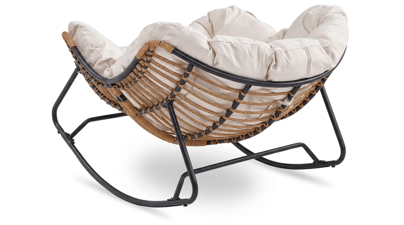 Fauteuil à bascule ELTON – design cocooning - TRUST INDUSTRIE - Beige - 