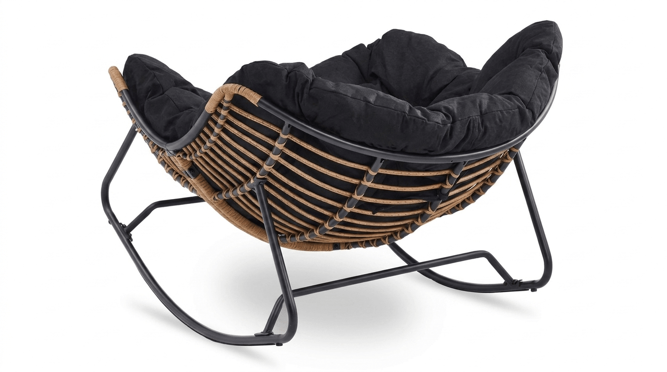 Fauteuil à bascule ELTON – design cocooning - TRUST INDUSTRIE - Noir - 