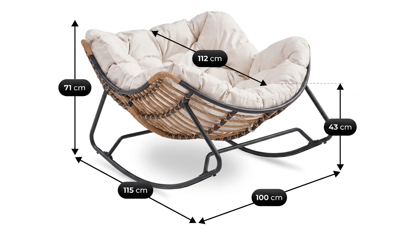 Fauteuil à bascule ELTON – design cocooning - TRUST INDUSTRIE - Beige - 