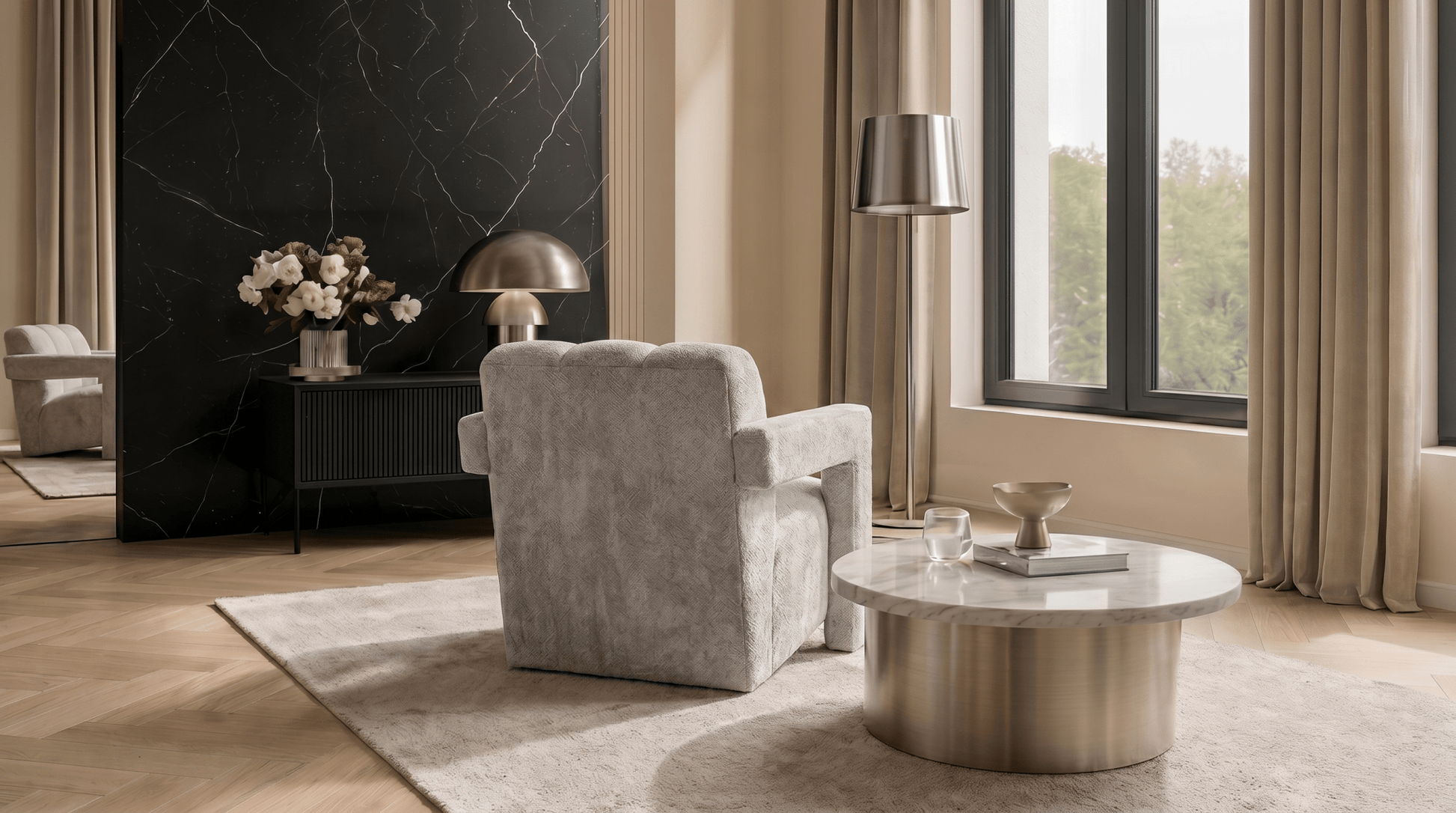 Fauteuil BENDER - TRUST INDUSTRIE - Crème - 
