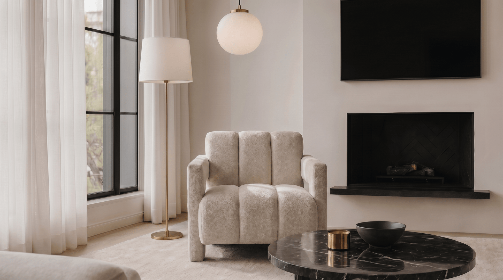 Fauteuil BENDER - TRUST INDUSTRIE - Crème - 