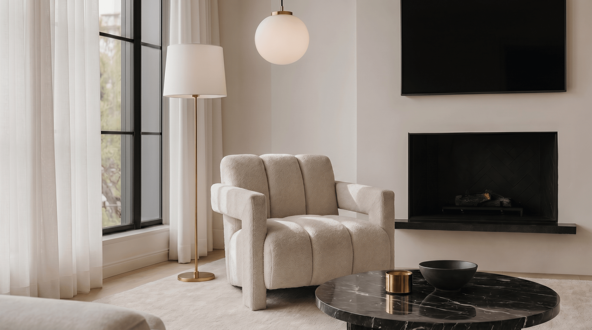 Fauteuil BENDER - TRUST INDUSTRIE - Crème - 