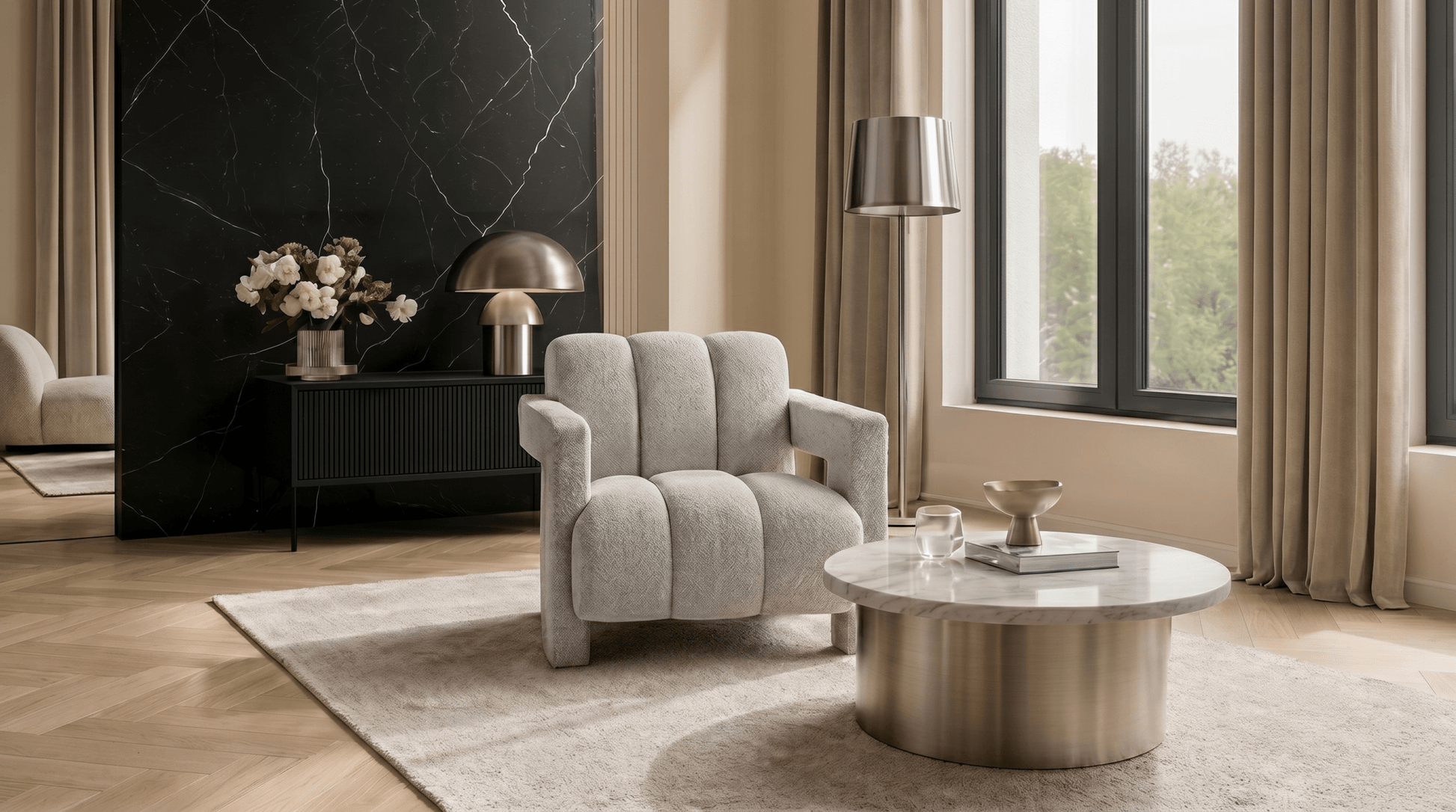 Fauteuil BENDER - TRUST INDUSTRIE - Crème - 