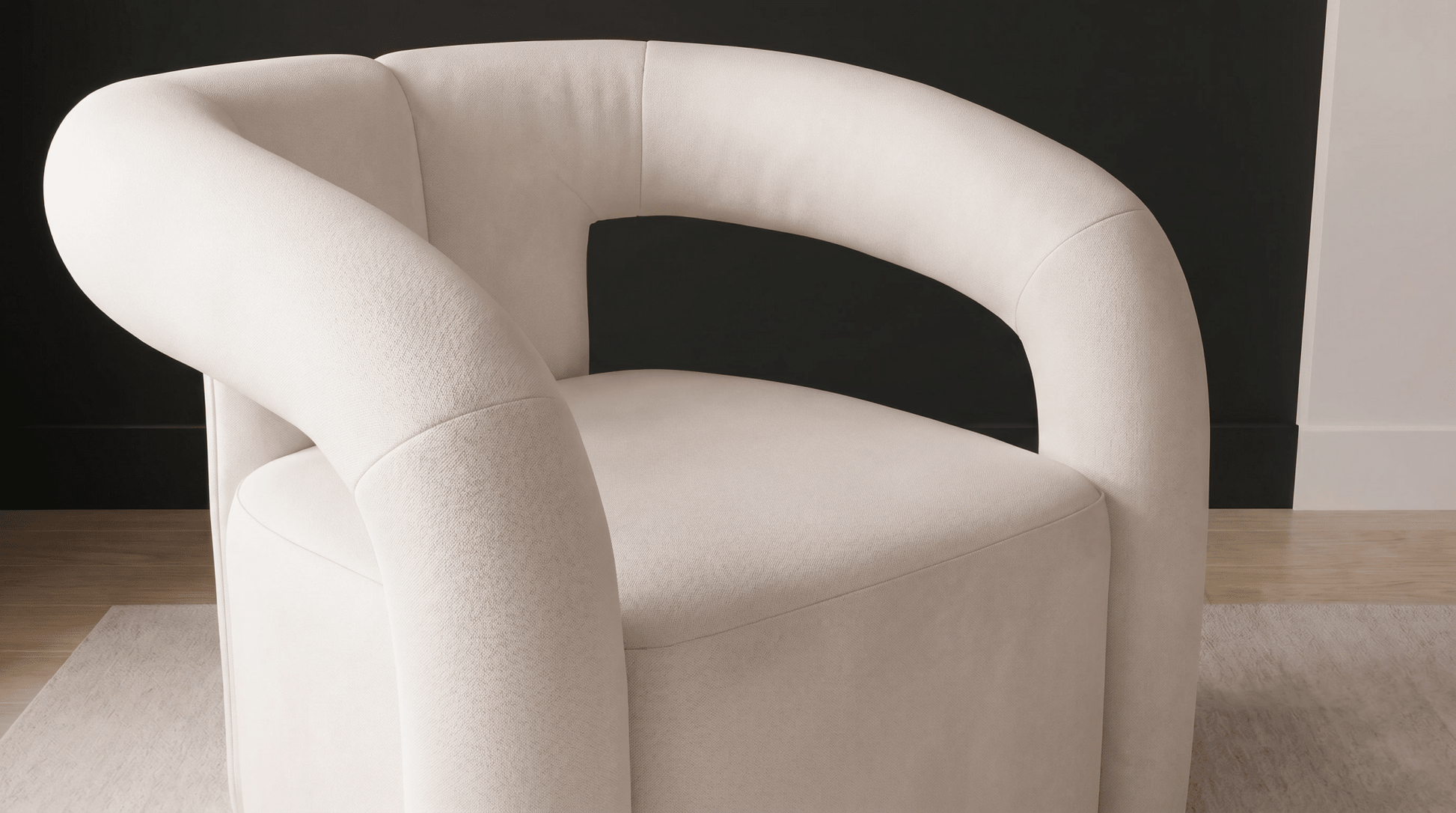 Fauteuil BRAZIL en tissu bouclé - TRUST INDUSTRIE - Gris - 