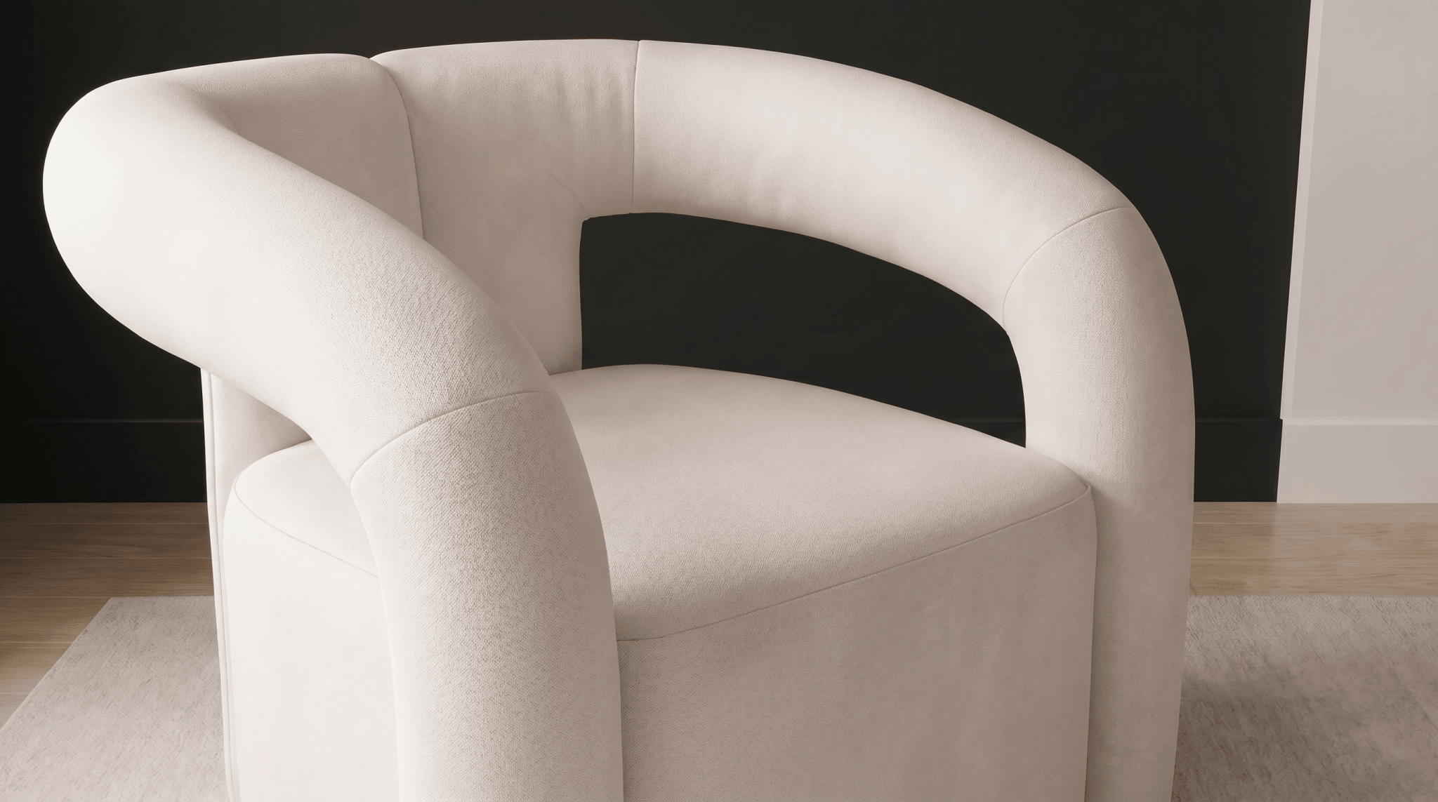 Fauteuil BRAZIL en tissu bouclé - TRUST INDUSTRIE - Gris - 
